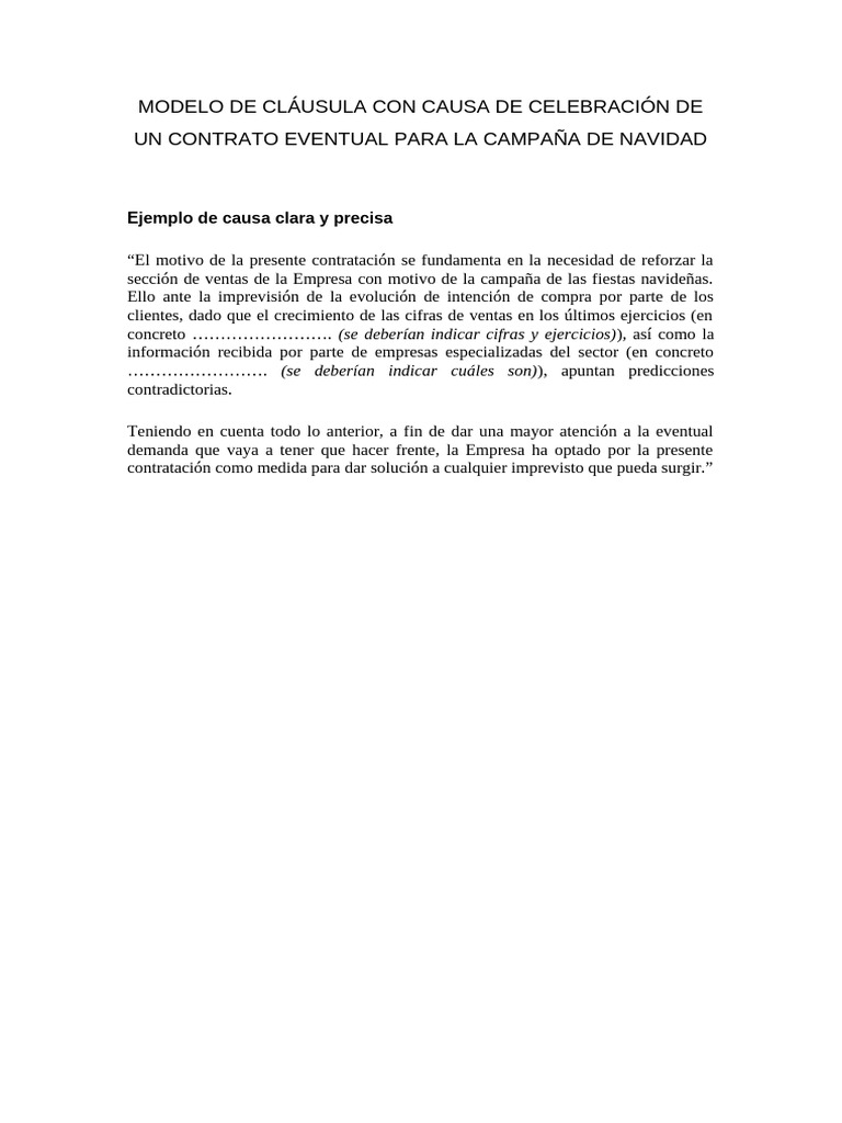 Modelo de Clausula Con Causa de Celebracion | PDF