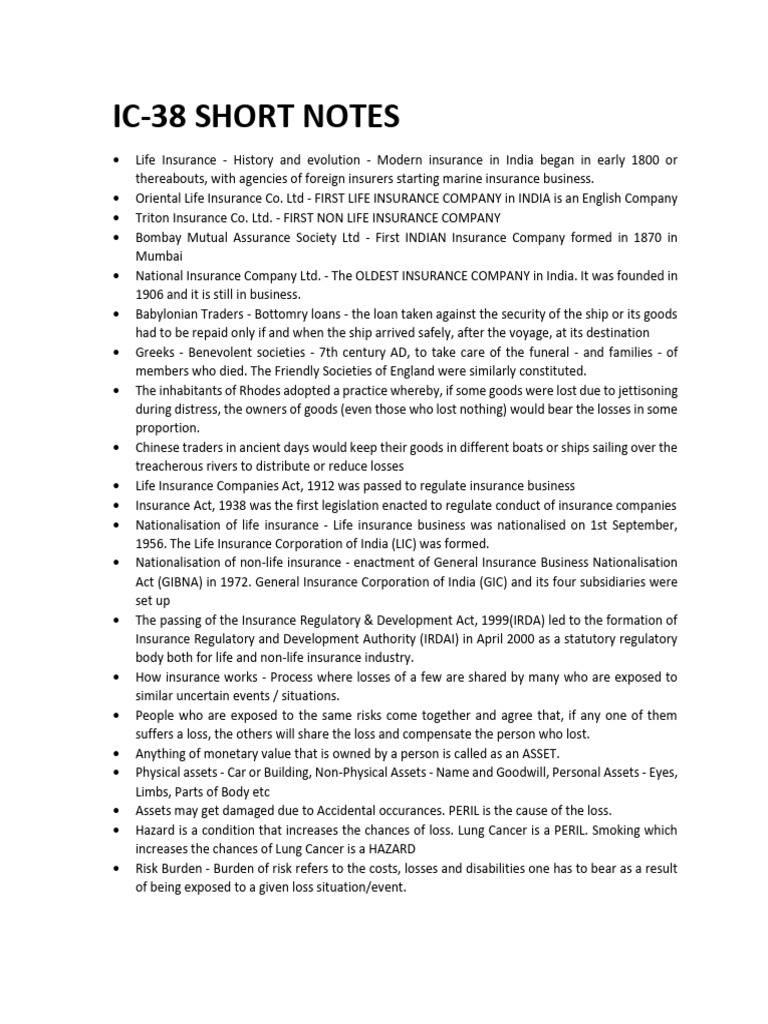 18-pages-ic-38-short-notes-pdf-insurance-life-insurance