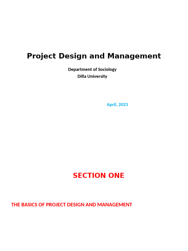 Project Design & Management Guide | PDF | Project Management | Evaluation