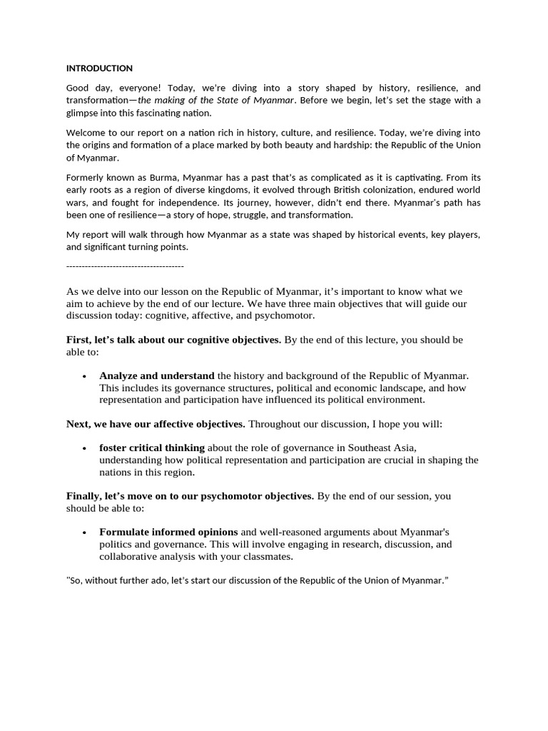 Video Script | PDF | Myanmar