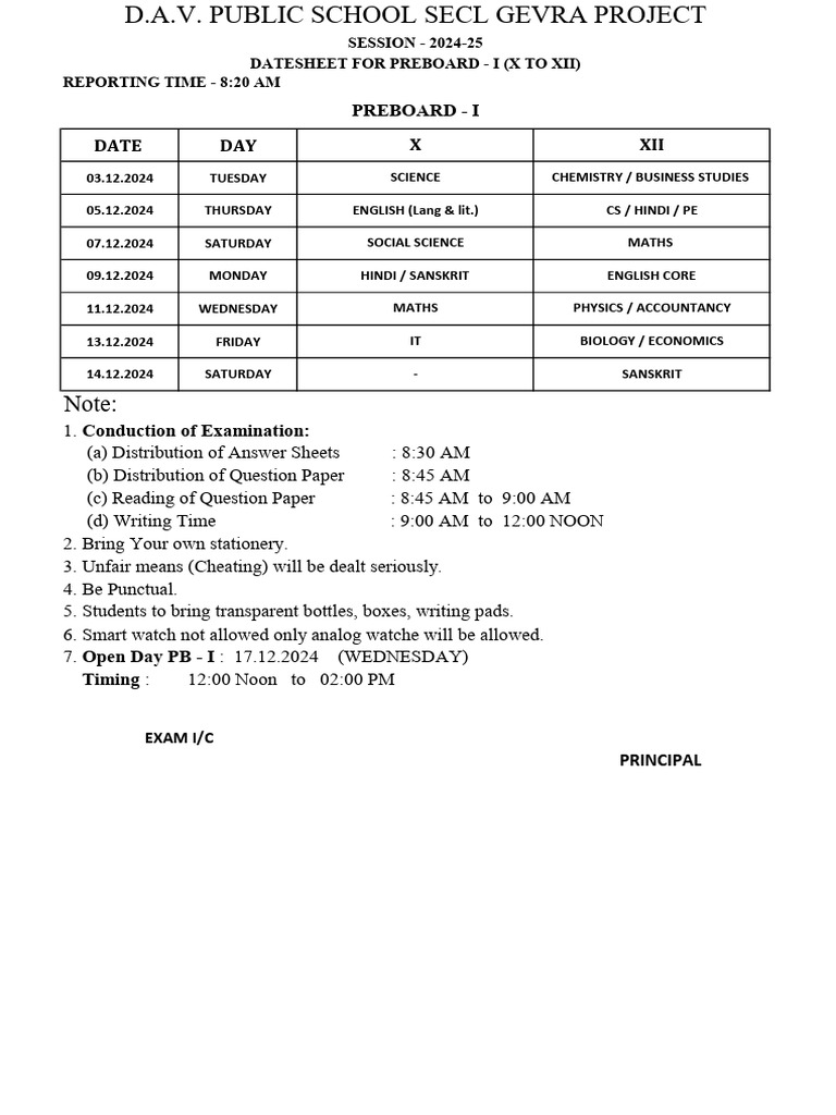 Pre Board 2024 - 25 | PDF