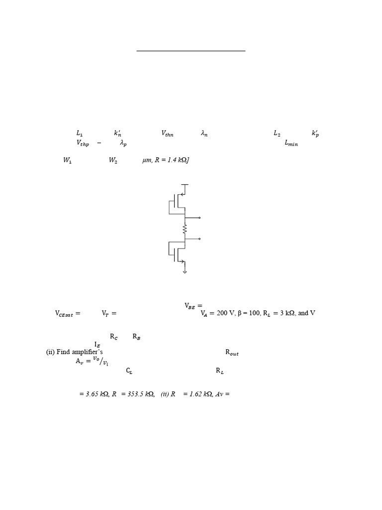 Tutorial Sheet 1-B - DM (06.11.2024) | PDF | Amplifier | Transistor