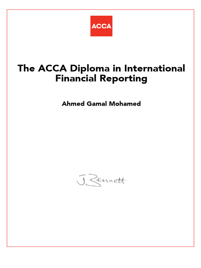 Acca Diploma Awarded To Judith Bennett Pdf