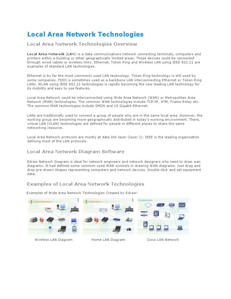 Overview of Local Area Network Technologies | PDF