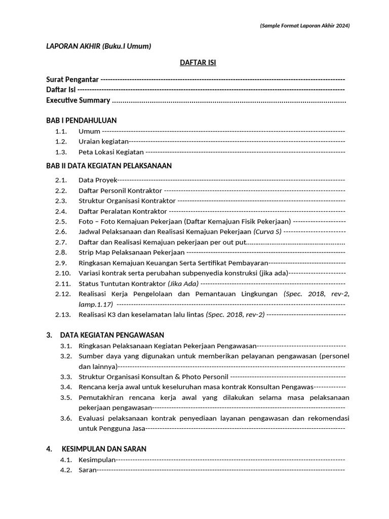 Dafsi Laporan Akhir Single Year | PDF