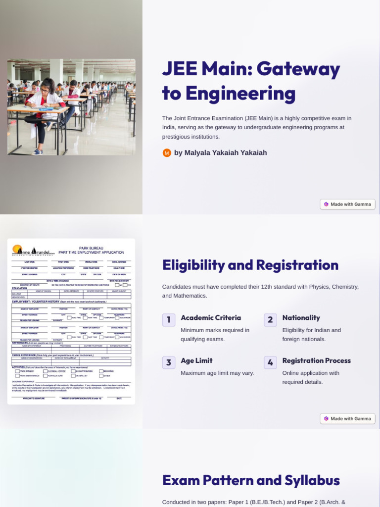 JEE Main: Pathway to Engineering Success | PDF | University And College ...