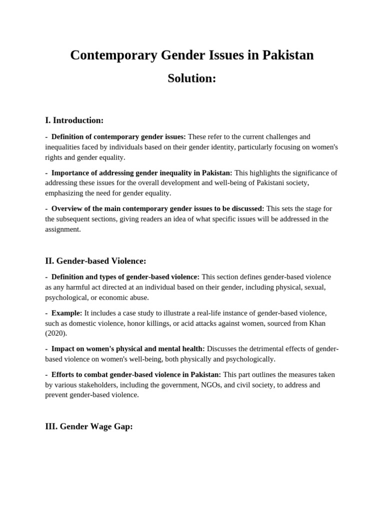 Gender Inequality Challenges in Pakistan | PDF | Violence | Gender Studies