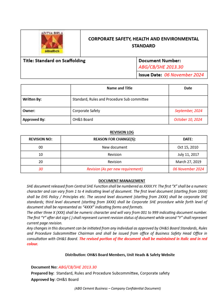 Scaffolding Safety Standards Document | PDF | Scaffolding | Screw
