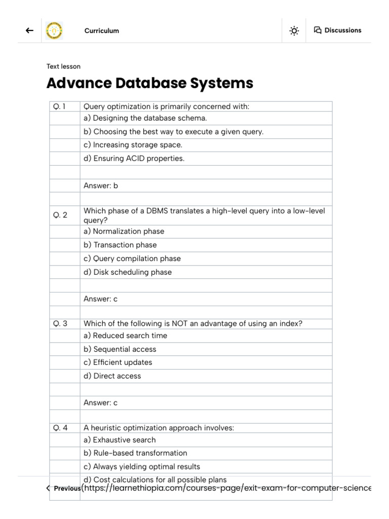 Advance Database Systems | PDF