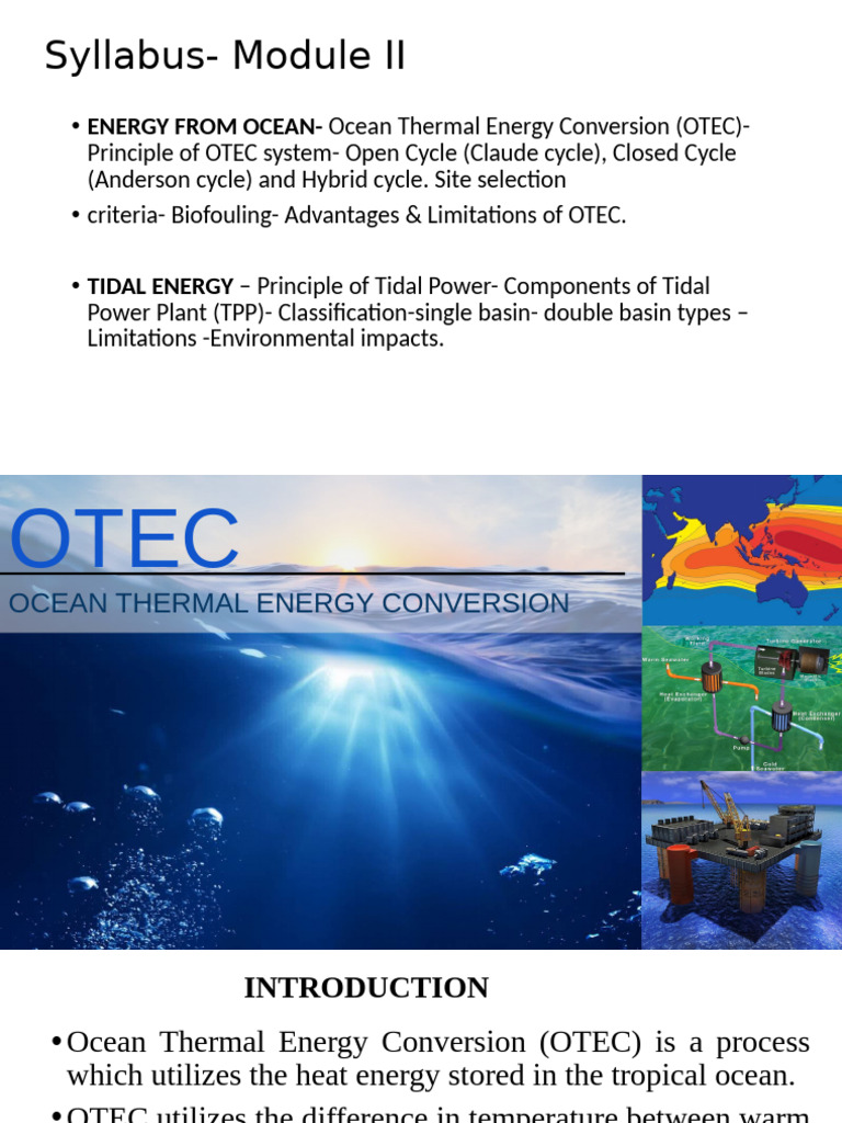 2.2 OTEC | PDF | Oceans | Water