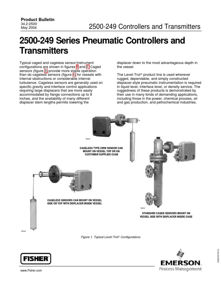 Control Ad or Neumatico de Nivel Fisher 2502 | PDF | Valve | Pressure ...