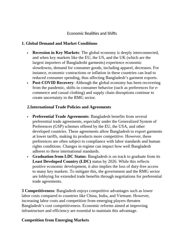 Economic Realities and Shifts SA | PDF | Trade | Economies