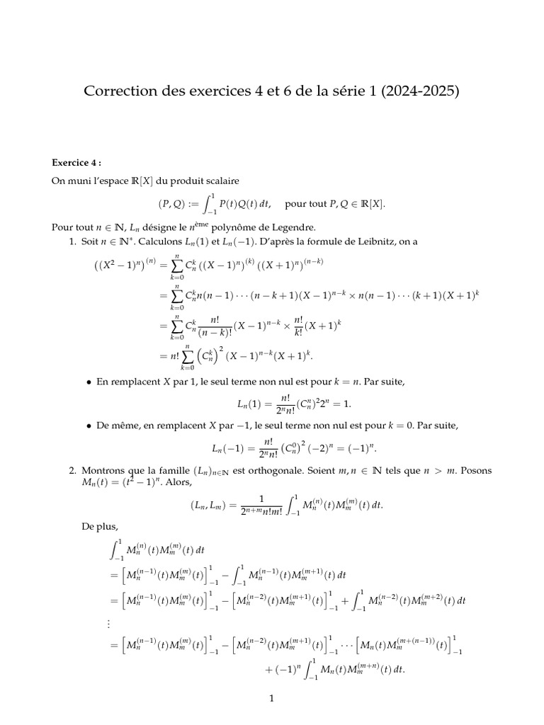 Correction des exercices 4 et 6 de S1 | PDF | Algèbre | Algèbre générale