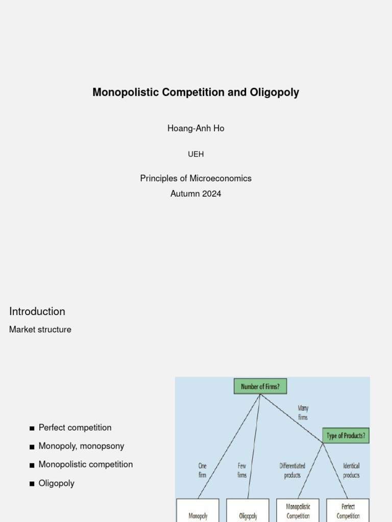 Monopolistic Competition vs. Oligopoly Analysis | PDF