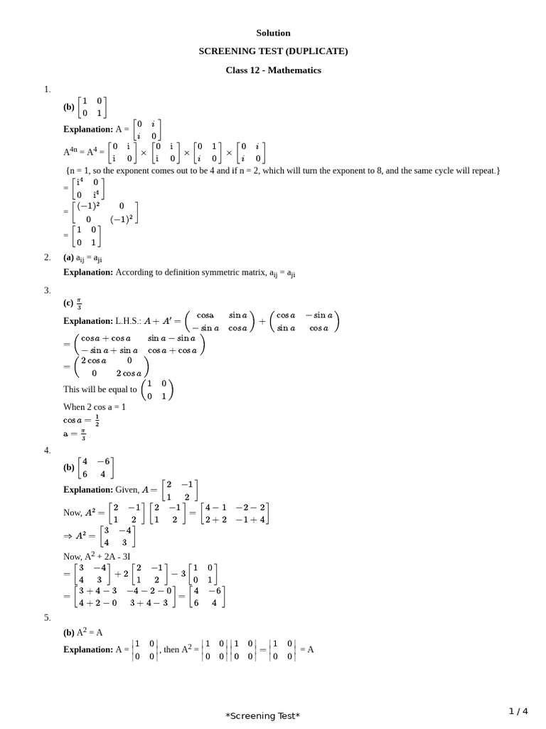Solution 1360809 | PDF | Matrix (Mathematics) | Matrix Theory