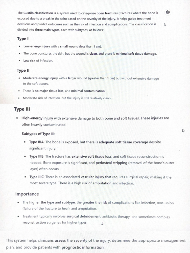 Gustilo-Anderson Classification | PDF