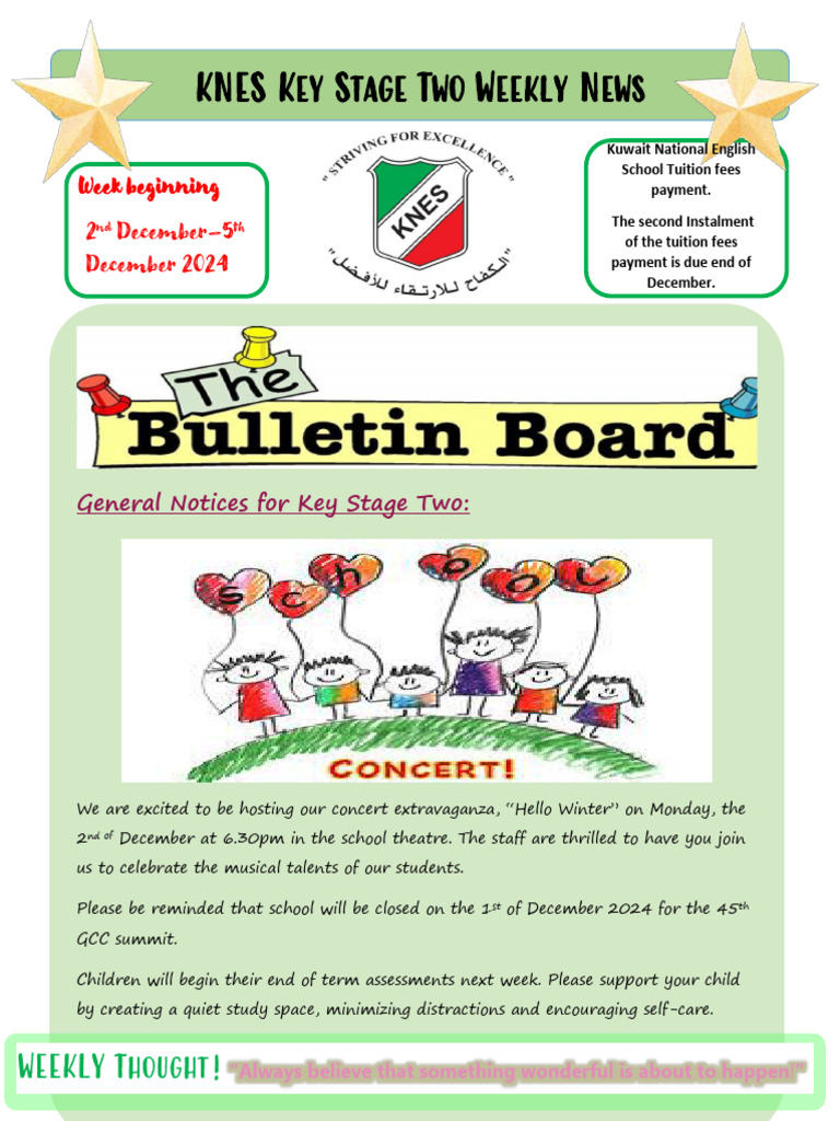 KS2 Weekly Newsletter - 2-5 December 2024 | PDF