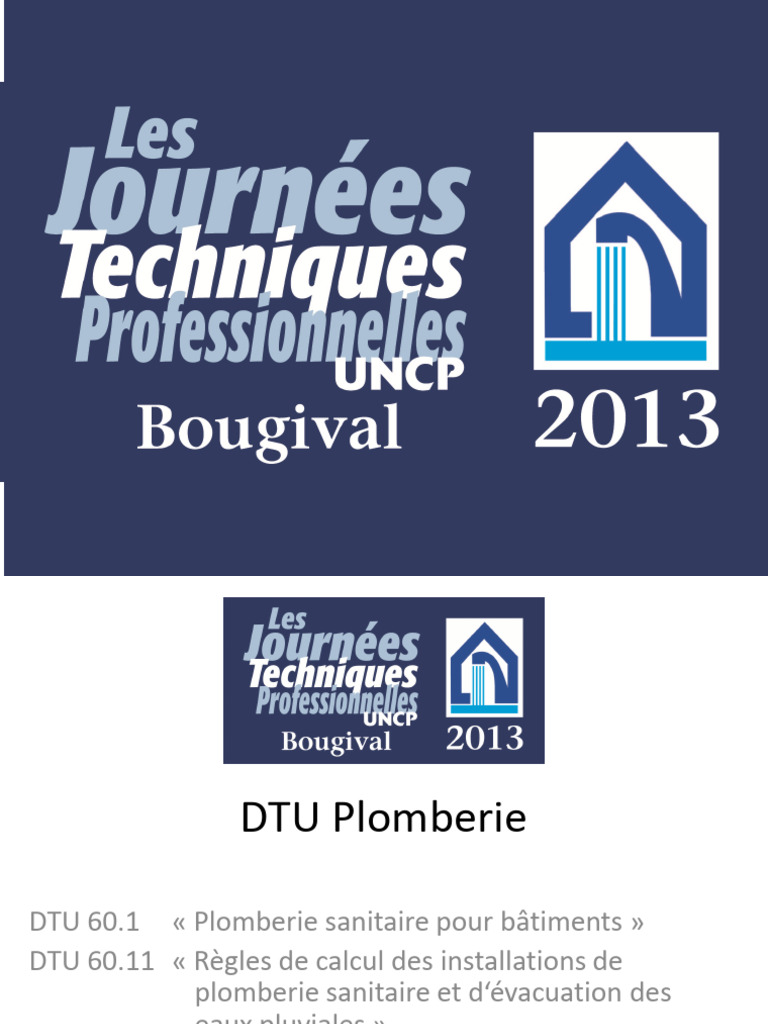DTU 60.1 : Plomberie Sanitaire Normes | PDF | Plomberie