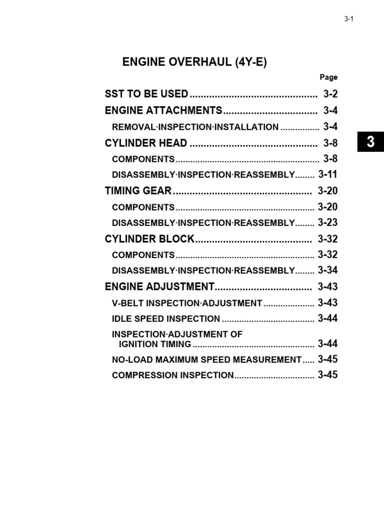 4Y-E Engine Overhaul Guide | PDF | Valve | Engine Technology