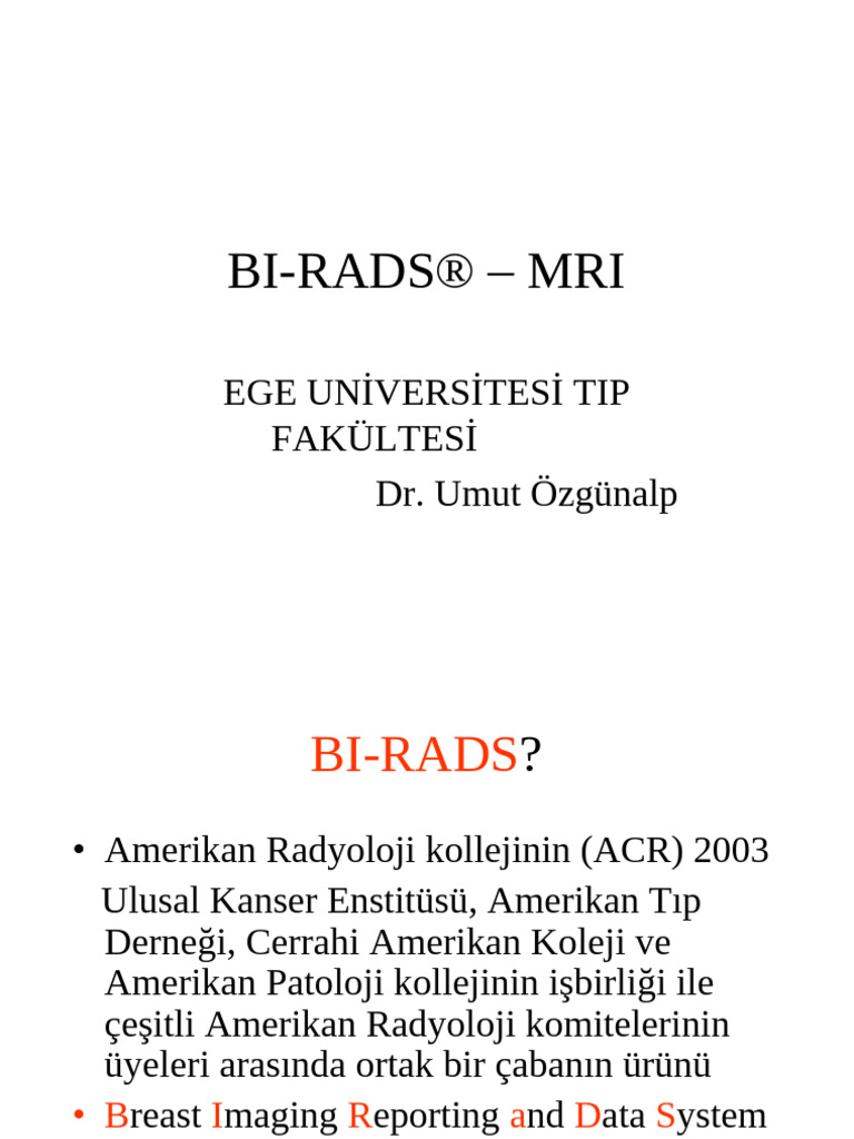 Bi-Rads - Mri | PDF