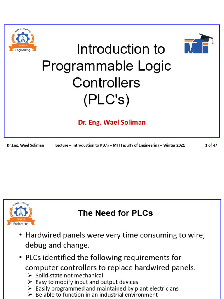 Introduction To PLC | PDF | Programmable Logic Controller | Input/Output