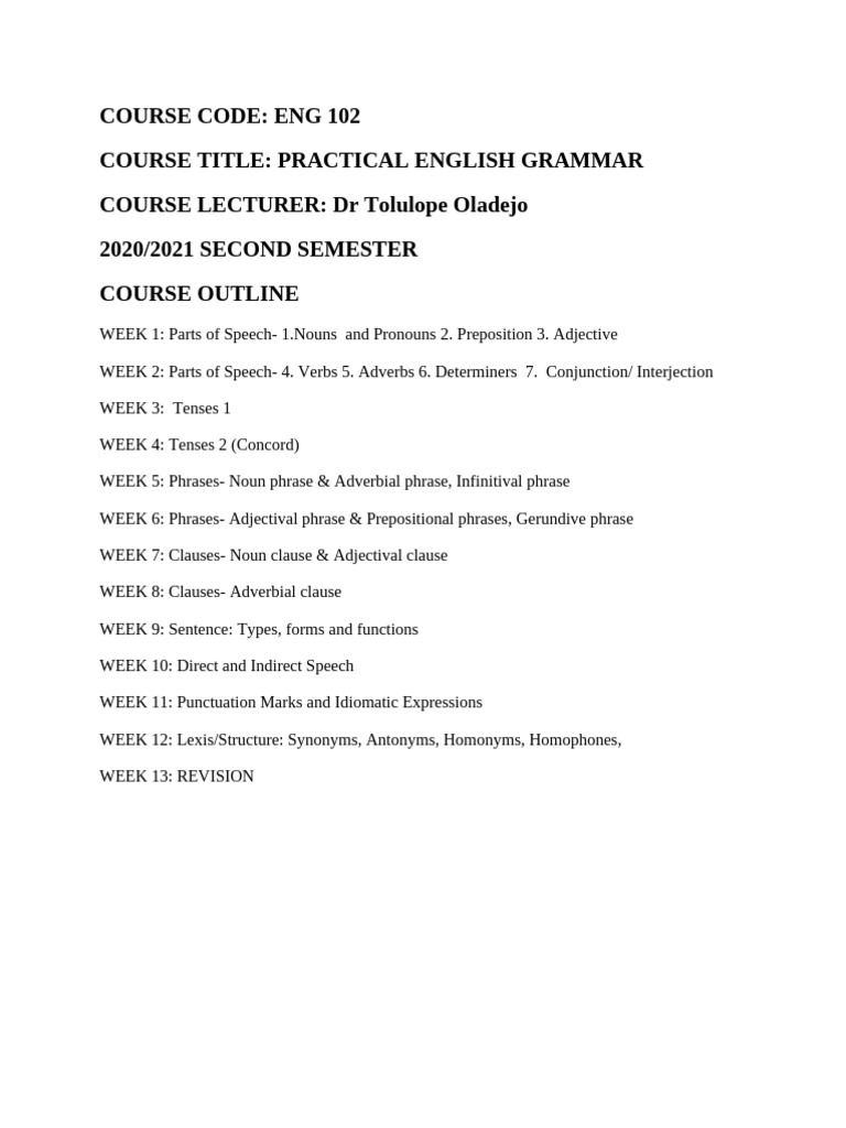 ENG 102: Practical English Grammar | PDF | Verb | Adjective