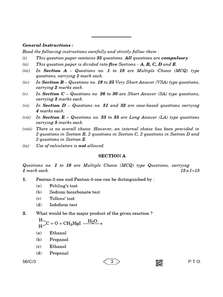 General instructions 35 all compulsory five a b c d e section a 1 18