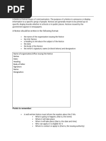 Class 8 Notice Writing