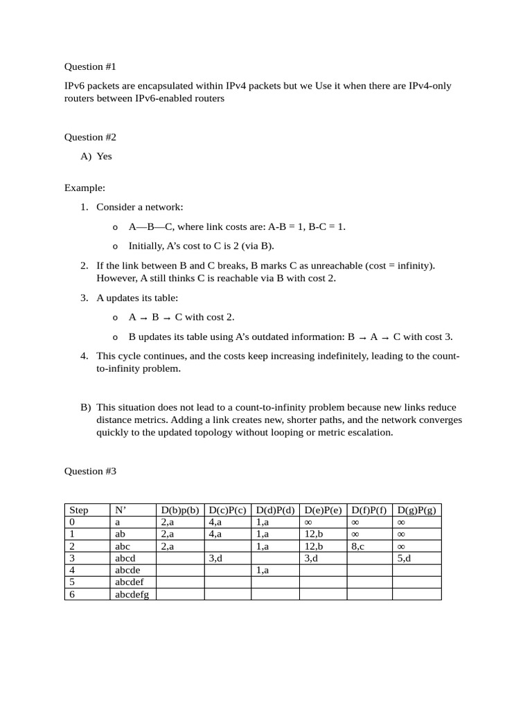 Assignmen #5 | PDF | Routing | Internet Protocols