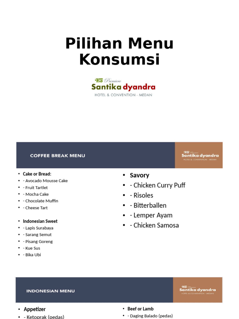 Pilihan Menu Makanan dan Minuman | PDF