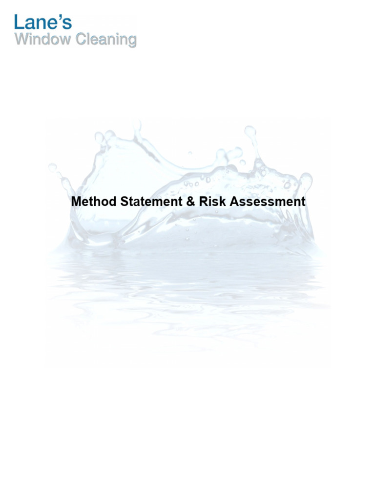 Window Cleaning Safety Procedures | PDF | Risk | Risk Assessment