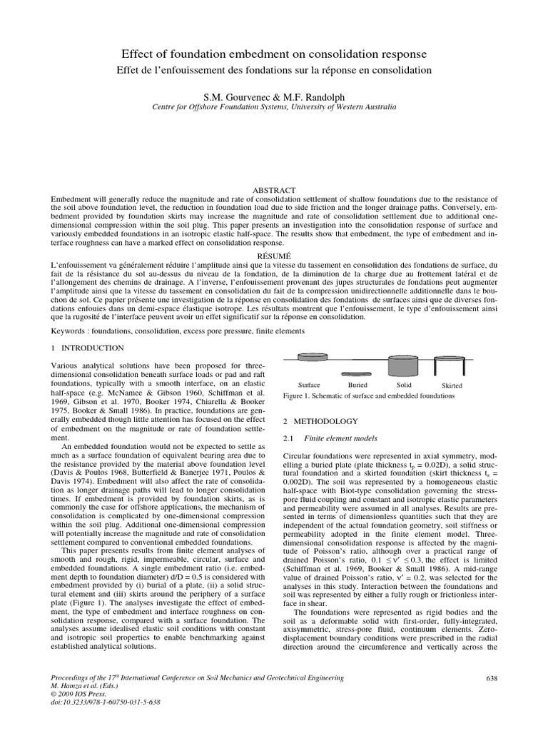 529-Effect of Foundation Embedment On Consolidation Response | PDF ...