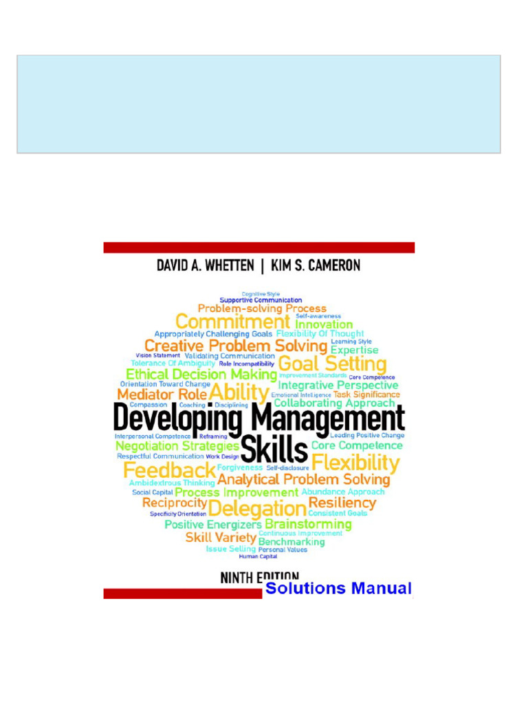 Developing Management Skills 9th Edition Whetten Solutions Manual PDF ...