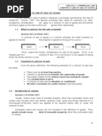 Chapter Four - Law of Sale of Goods