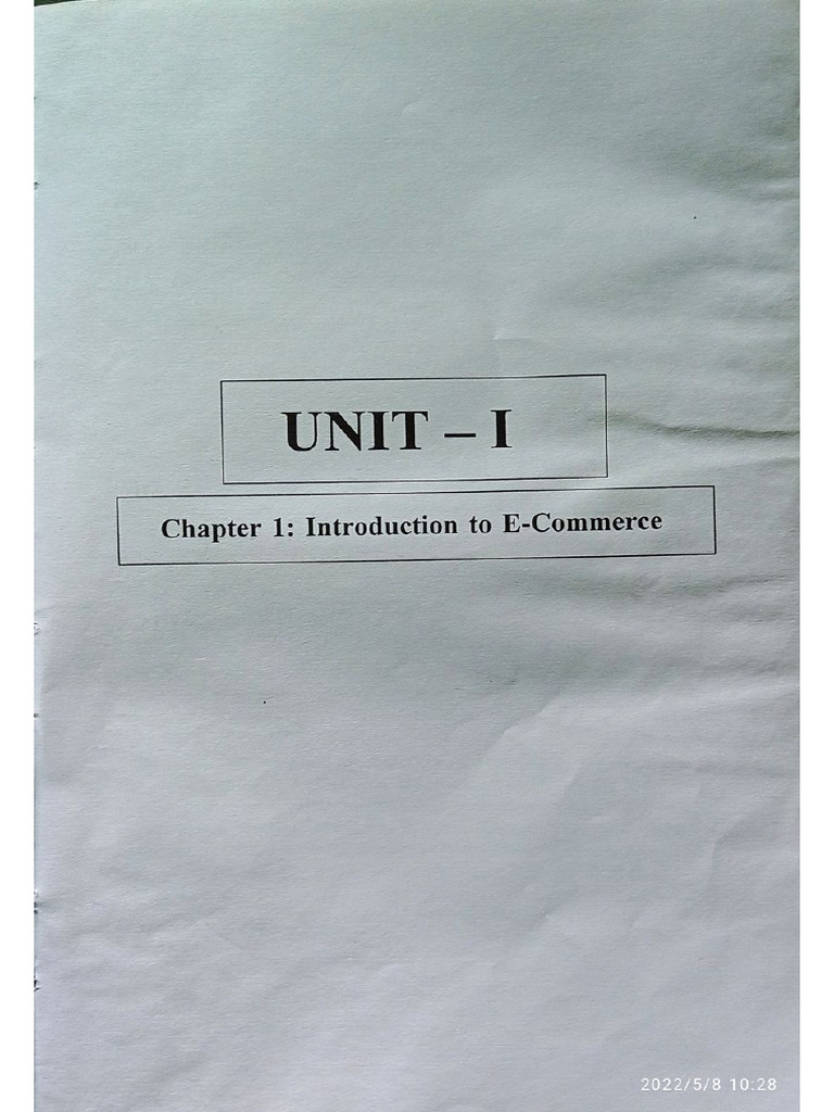 E-Commerce Unit 1 | PDF