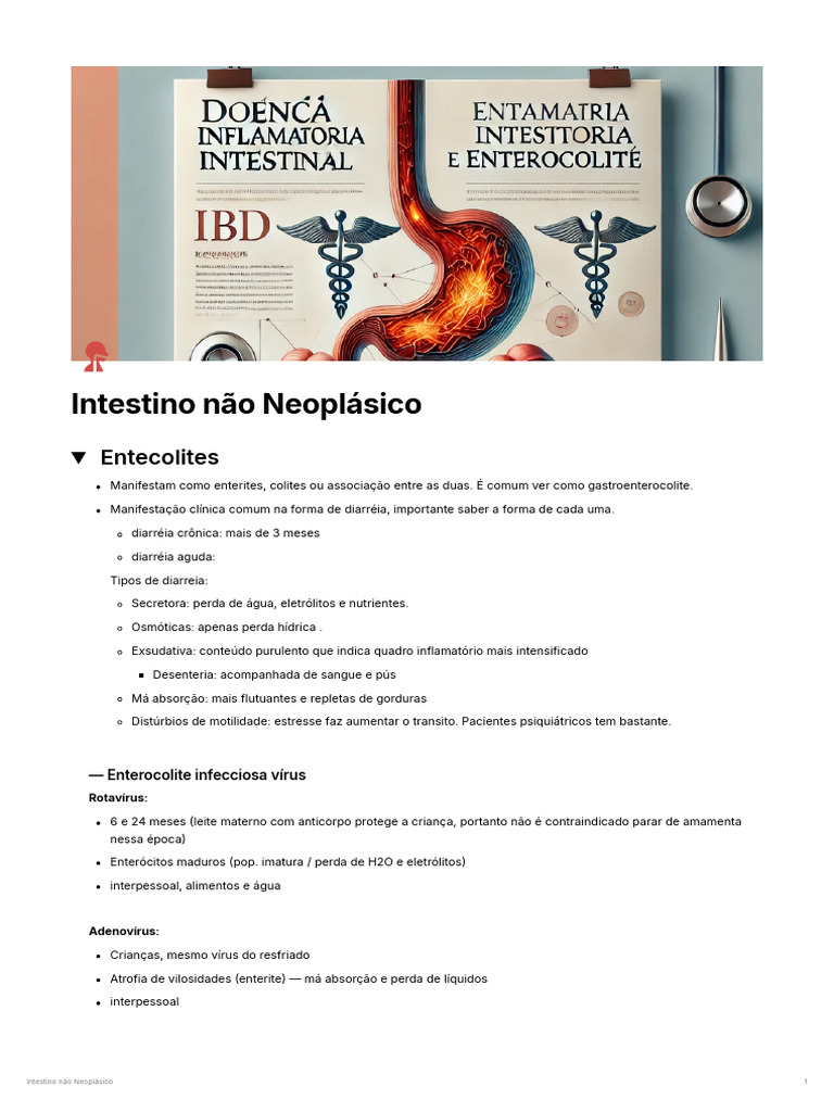 Intestino Não Neoplásico: Enterocolites e Doenças | PDF | Diarreia ...