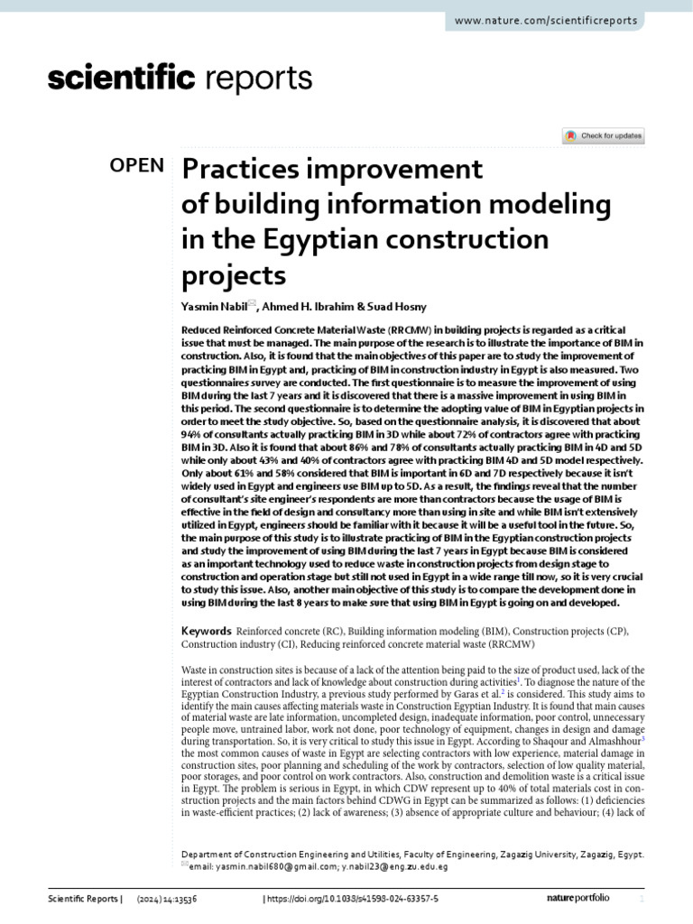 Enhancing BIM Practices in Egypt | PDF | Building Information Modeling ...