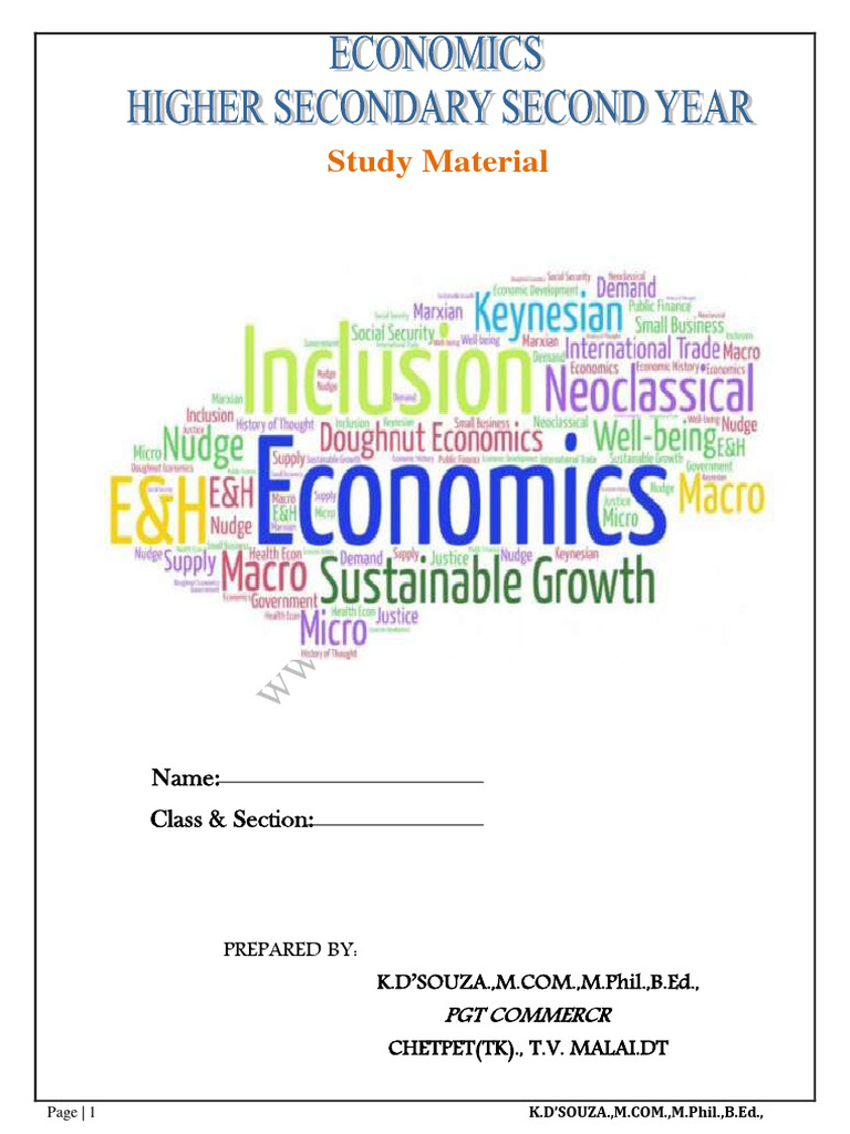 Macro Economics Study Material Guide | PDF | Measures Of National ...