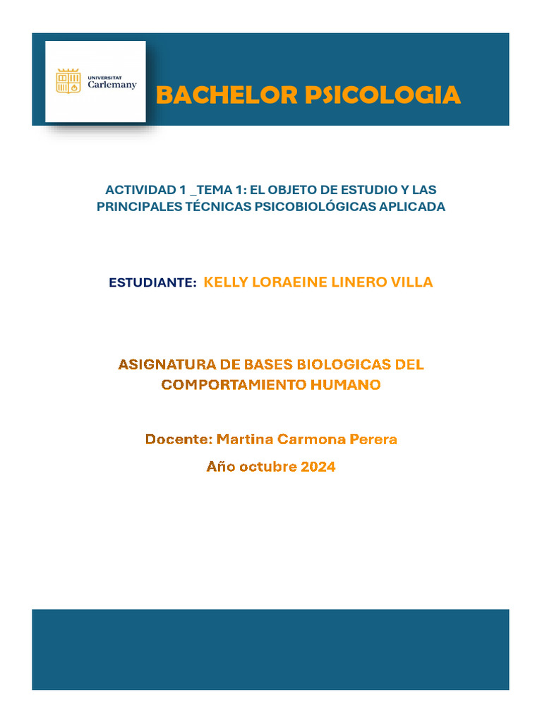 BASES BIO COMP HUM Act1 | PDF | Cerebro | Comportamiento