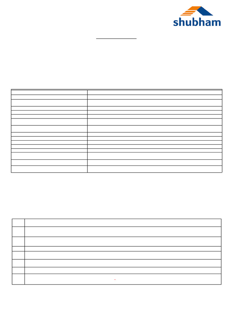 Sanction Letter: This in Principle Sanction Is Subject To The Following ...