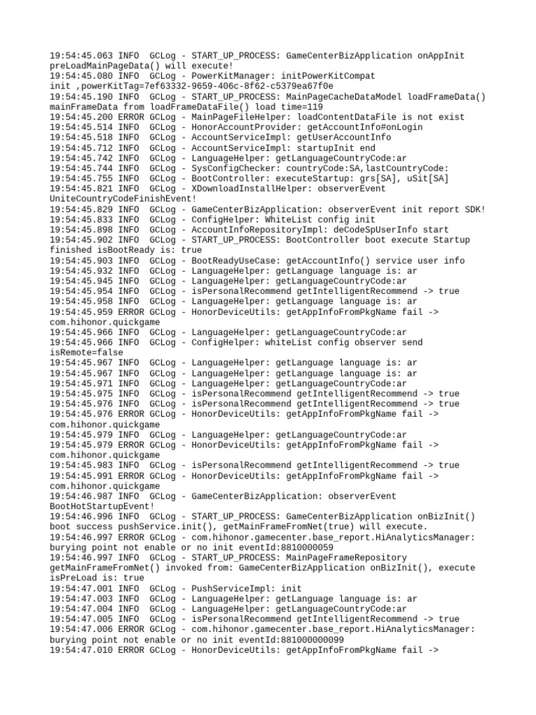 GameCenterBizApplication Startup Log | PDF | Hypertext Transfer ...
