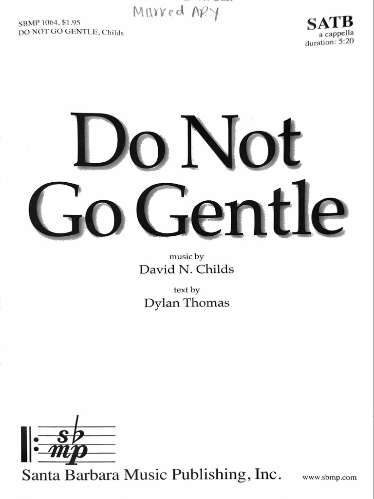 Childs - Do Not Go Gentle - MARKED ARY | PDF