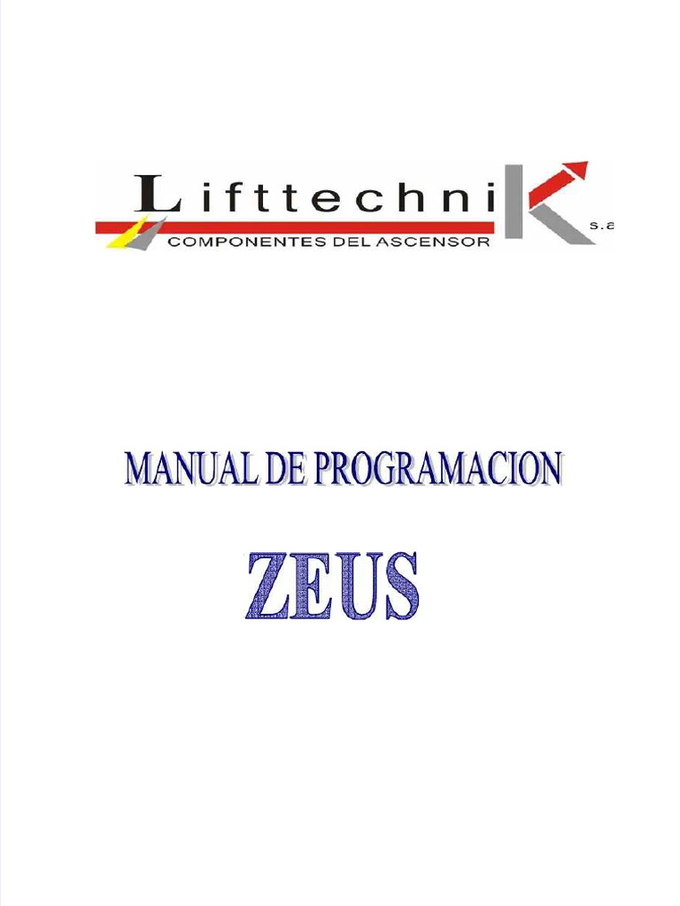 Pdf Manual Programacion Maniobra Lift Zeus Compress Pdf Ascensor