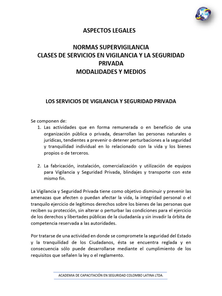 Servicios de Vigilancia y Seguridad Privada | PDF | Business | Valores