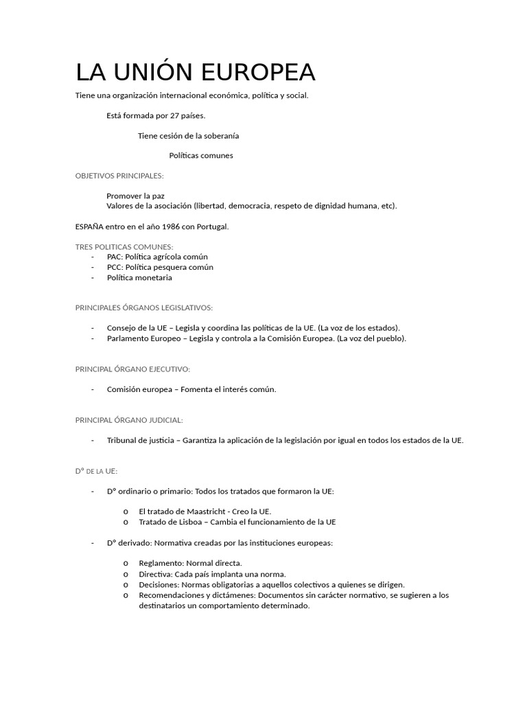 Estructura y Funciones de la UE | PDF | Unión Europea | Gobierno