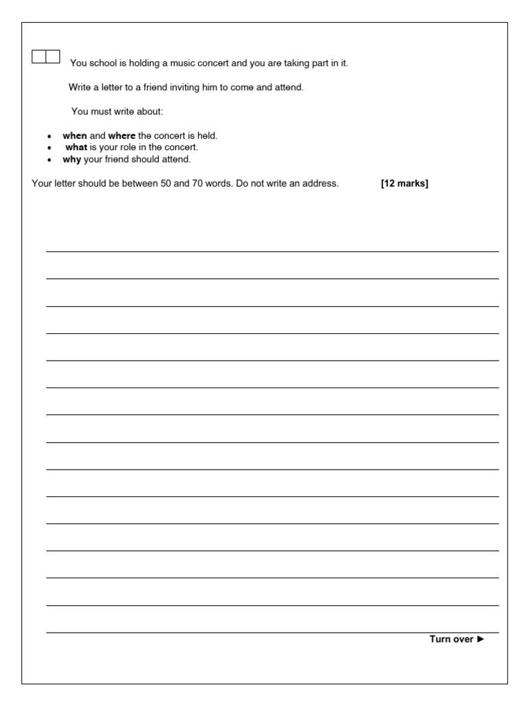 Extra Informal Letter Question 2 | PDF