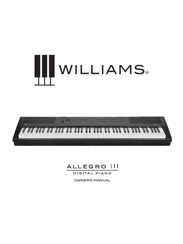 Williams Allegro III Owner's Manual | PDF | Piano | Music Technology