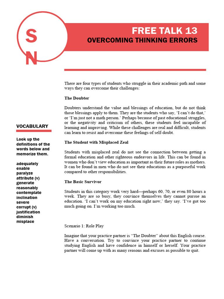 Free Talk 13 | PDF | Thought | Cognitive Science