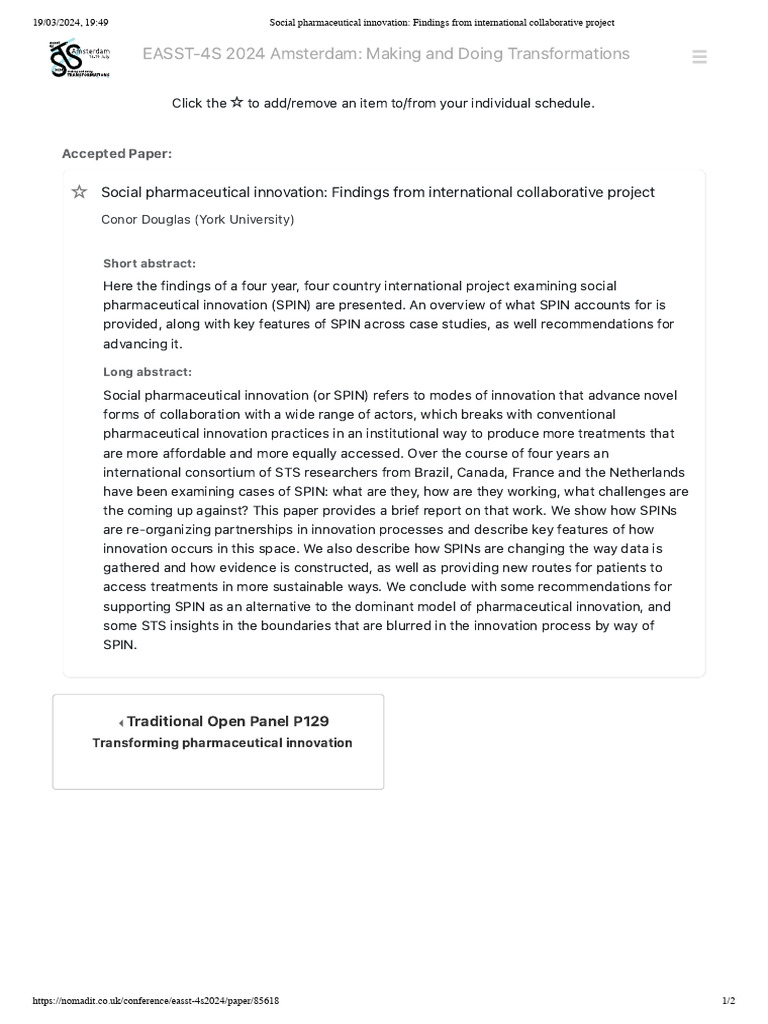 Social Pharmaceutical Innovation Insights | PDF | Innovation