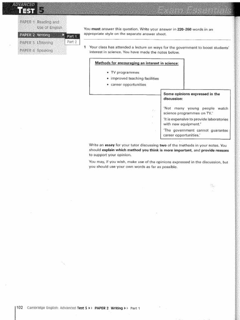 Writing Test 4 | PDF